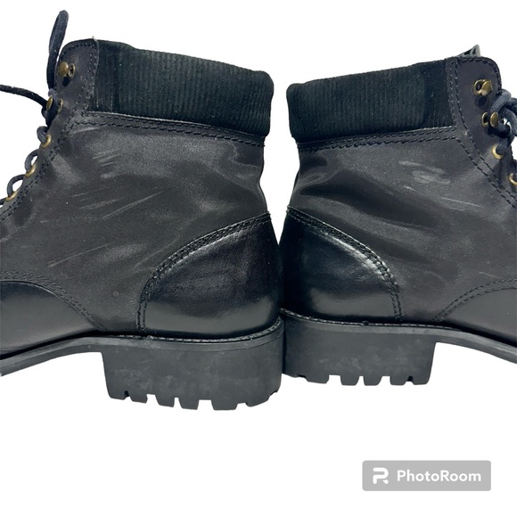 ENZO ANGIOLINI Black Leather Ankle Booties Women's Lace Ups - Picture 7 of 10